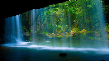 Background Computer Sun Waterfall Nice . HD wallpaper