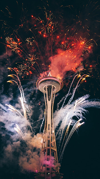 Space Needle, Firework celebration, , iDrop News HD phone wallpaper