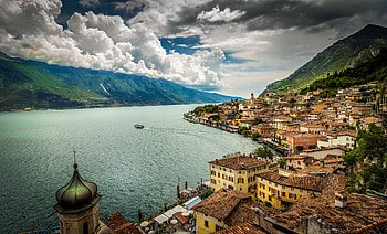 Lake Garda, Italian landscape, Limone sul Garda, Natural beauty HD wallpaper