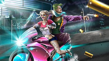Harley Quinn And Joker , harley-quinn, joker, supervillain, behance, artwork, digital-art HD wallpaper