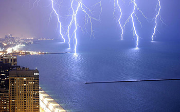 Landscape, Lightning HD wallpaper