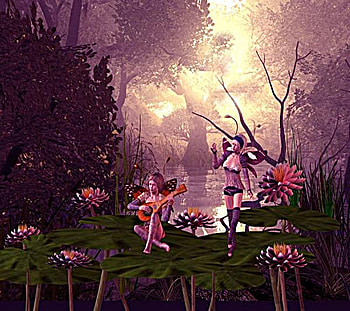 Fairies Around The Pond~, music, magical, eve, fairies, pond HD wallpaper