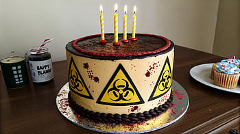 Unique Birtay Cake - Ultra, birtay cake, biohazard, candle, celebration, dessert HD wallpaper