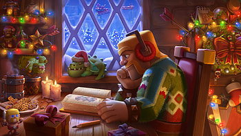 Cozy Christmas Vibes: Clash of Clans Ultra, video game, Clash of Clans, Christmas, lofi, reading, Christmas Gaming HD wallpaper