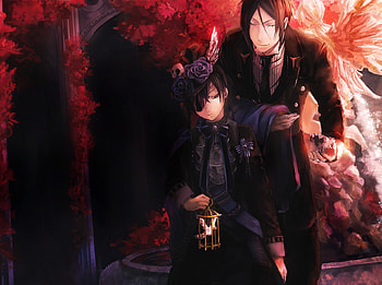 Kuroshitsuji, black, anime, red, master, butler, dark HD wallpaper