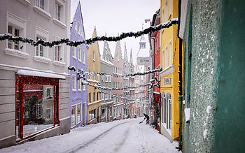 Christmas Time in Germany, street, winter, Germany, town, Christmas HD wallpaper
