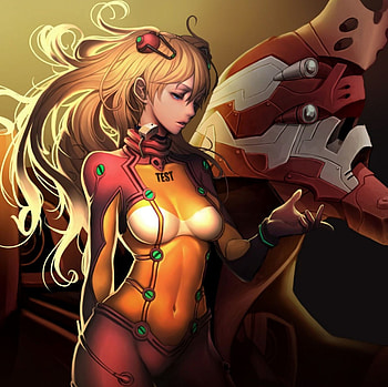 Asuka, unit 02, evangelion, mecha, body suit HD wallpaper
