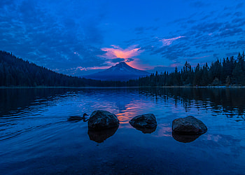 Lake Blue Sky Sunset , lake, sky, sunset, nature HD wallpaper