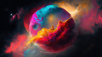 Digital Art: Vibrant Cosmic Nebula and Starscape, Digital Art, space, Stars HD wallpaper