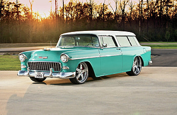 1955-Chevrolet-Nomad, Bowtie, Aqua, Classic, GM HD wallpaper