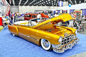 1949 Cadillac Convertible., Gold, White Walls, Gm, Classic HD wallpaper