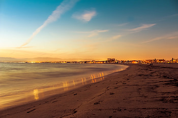 Venic Beach Sunset, beach, sunset, nature HD wallpaper