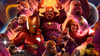 Fat Avengers Infinity War Heroes, avengers-infinity-war, behance, artwork HD wallpaper