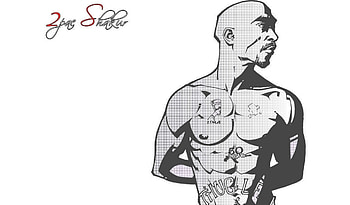 2pac tupac amaru shakur tattoo white standing music hip-hop rap style great the HD wallpaper