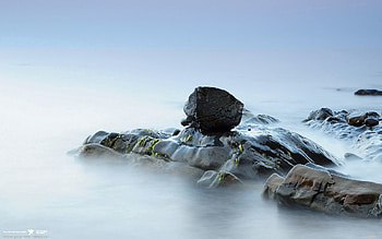 Nature, Stones, Rocks, Fog, Wet, Smooth, Surface, Silence, Moss, Shroud, Lump HD wallpaper
