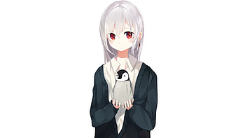 Penguin, Anime, Girl HD wallpaper
