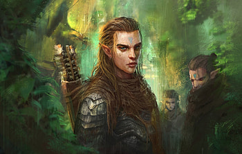 Elf, warrior, fantasy, art HD wallpaper