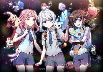 Pokémon Scarlet & Violet — Quad : Starry Trainer Trio, video game, Pokémon: Scarlet And Violet HD wallpaper