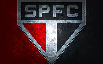 Sao Paulo FC, Brazilian football team, red background, Sao Paulo FC logo, grunge art, Serie A, Brazil, football, Sao Paulo FC emblem HD wallpaper