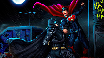 Batman Super Man Artwork, batman, superman, superheroes, artwork, artist, artstation HD wallpaper