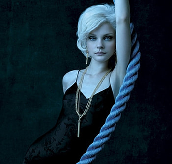 Porcelain, blue, artwork, abstract, rope, beauty, female HD wallpaper