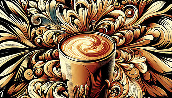 Abstract Latte Art, latte, coffee, artistic, swirling pattern, drink HD wallpaper