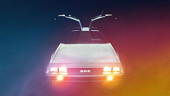 Dmc Parked Neon Lights , delorean, cars, artist, artwork, digital-art HD wallpaper
