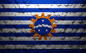 Flag of Sao Jose dos Campos, honeycomb art, Sao Jose dos Campos hexagons flag, Sao Jose dos Campos 3d hexagons art, Sao Jose dos Campos flag HD wallpaper