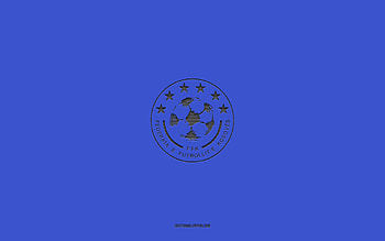 Kosovo national football team, blue background, football team, emblem, UEFA, Kosovo, football, Kosovo national football team logo, Europe HD wallpaper