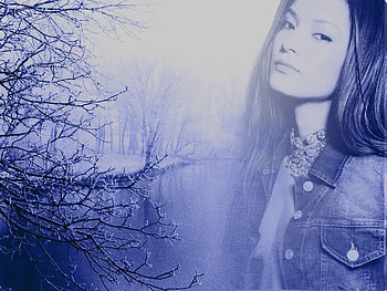 Blue Woman, blue, beautiful, abstract, woman HD wallpaper