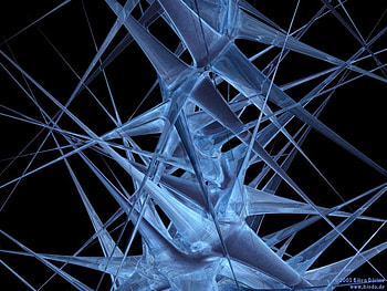 Blue Shiny Thorns, blue, thorns, 3d, shiny HD wallpaper