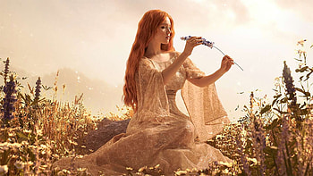 Beauty, redhead, field, woman, summer, girl, vara HD wallpaper