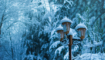 Winter, Snow, Miscellanea, Miscellaneous, Lamp, Lantern, Pillar, Post HD wallpaper