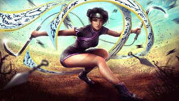 Tenten, Naruto Shippuden, warrior, anime girl, art HD wallpaper