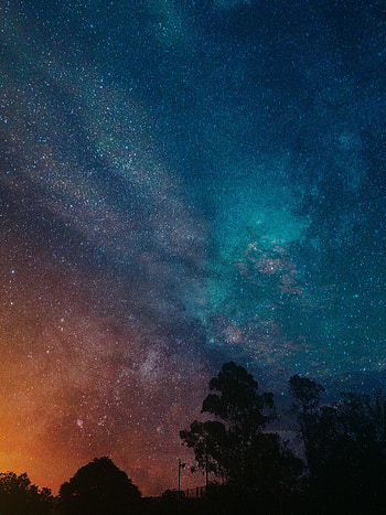 Colorful sky, night, starry sky HD phone wallpaper