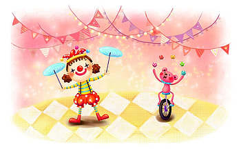 Miscellanea, Miscellaneous, Drawing, , Girl, Animal, Beast, Positive, Fun, Merriment, Circus HD wallpaper