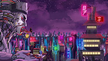 Amegakure From Naruto Shippuden In A Cyberpunk World , naruto, anime, artist, artwork, digital-art, artstation HD wallpaper
