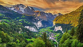 Lauterbrunnen Valley in Swiss Jungfrau Alps Switzerland Travel HD wallpaper