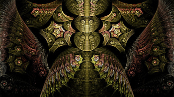 Preview fractal, abstract, patterns, gold HD wallpaper