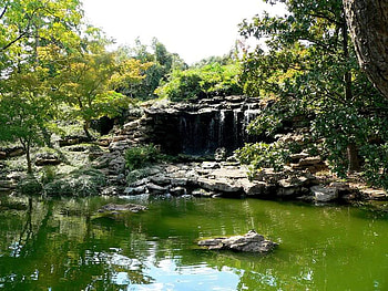 Little Falls, falls, trees, rock, pond HD wallpaper