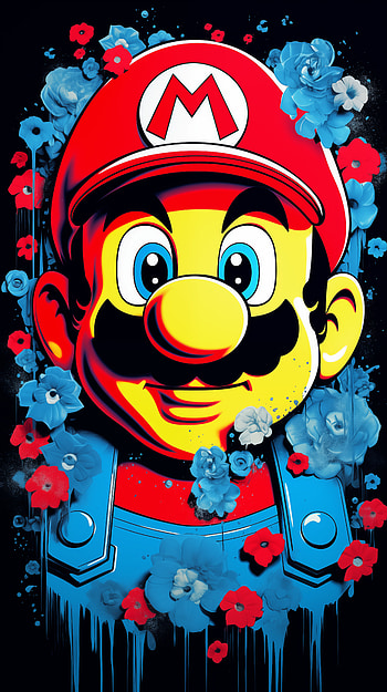 Mario Floral Fantasy | Iconic Game Character, Mario, video game, colorful HD phone wallpaper