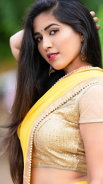 Apoorva, kannada actress, saree lover HD phone wallpaper