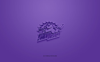Orlando Solar Bears, creative 3D logo, purple background, ECHL, 3d emblem, American Hockey Club, Florida, USA, 3d art, hockey, Orlando Solar Bears 3d logo HD wallpaper