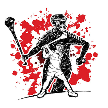 Hurling silhouette, Team action, Player vector art, Sports illustration HD phone wallpaper