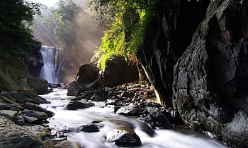 waterfalls, nautre, beautiful, sunrise HD wallpaper