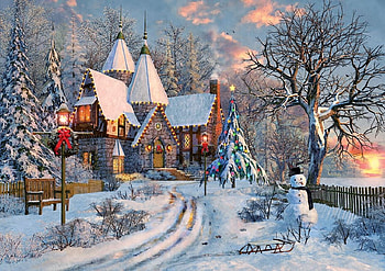 Christmas Morning, winter, snowman, Christmas, Tree, snow, sled, sunrise HD wallpaper