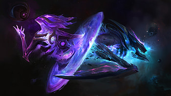 Dark Star Orianna & Kha'Zix Login Screen Official Art Artwork League of HD wallpaper