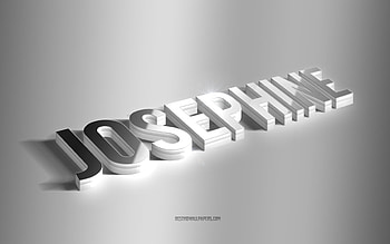 Josephine, silver 3d art, gray background, with names, Josephine name, Josephine greeting card, 3d art, with Josephine name HD wallpaper