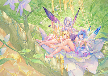 Fairies, summer, fairy, atdam, anime, green, girl, manga, vara HD wallpaper
