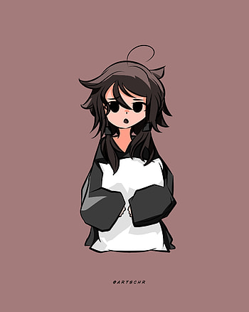 sleepy girl, character, tired, manga, minimalist, simple, valentine, cute, anime HD phone wallpaper